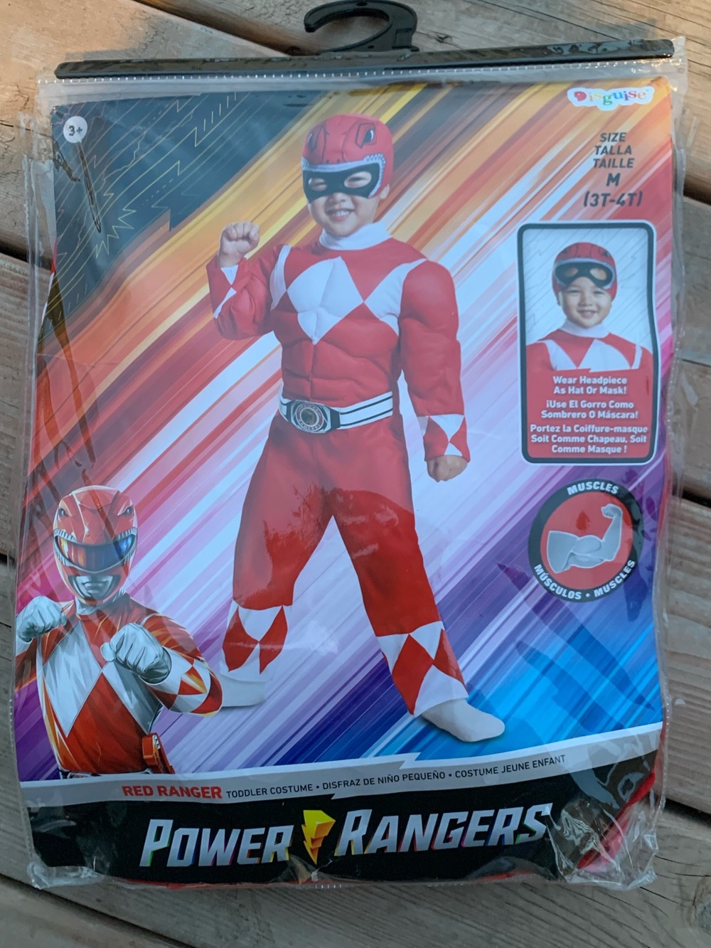 NEW Power Rangers Red Ranger Toddler Costume 3T 4T Halloween Dress Up Play